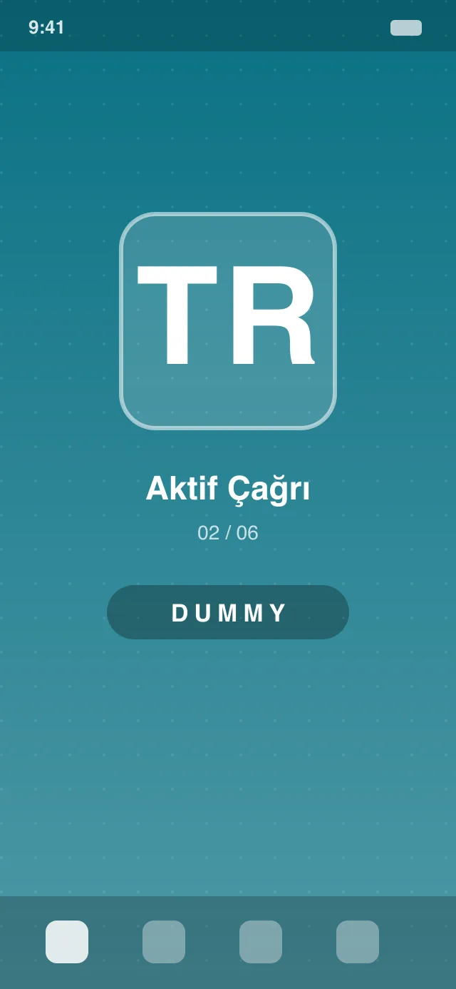 Hipcall mobil uygulaması aktif çağrı ekranı — ağ kalitesi göstergesi, hoparlör açık ve kayıt kontrolleri