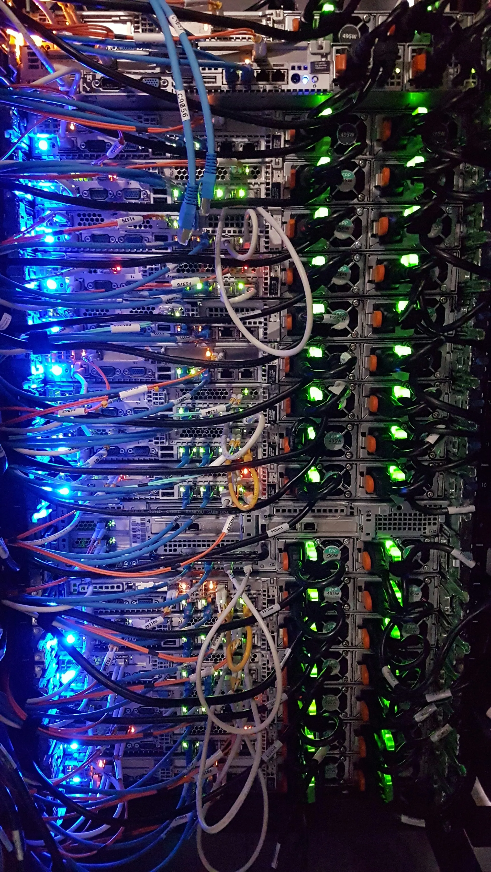 A close-up view of electronic wires and cables arranged together